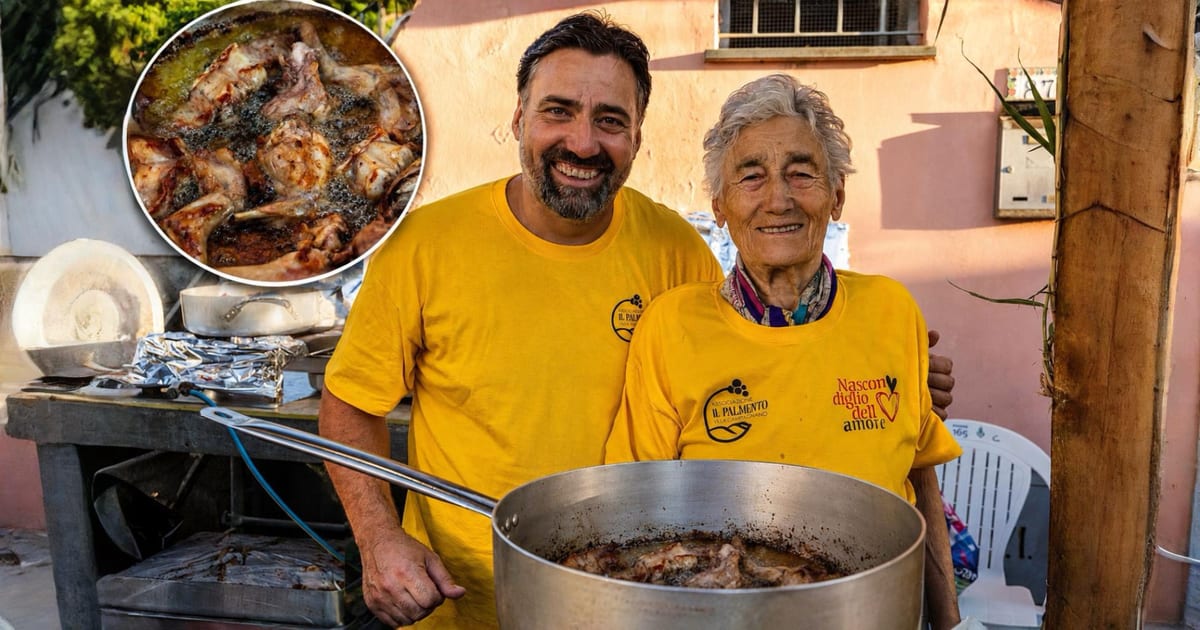 I titolari del ristorante Nascondiglio dell'Amore alla Sagra del Coniglio all'ischitana di Ischia